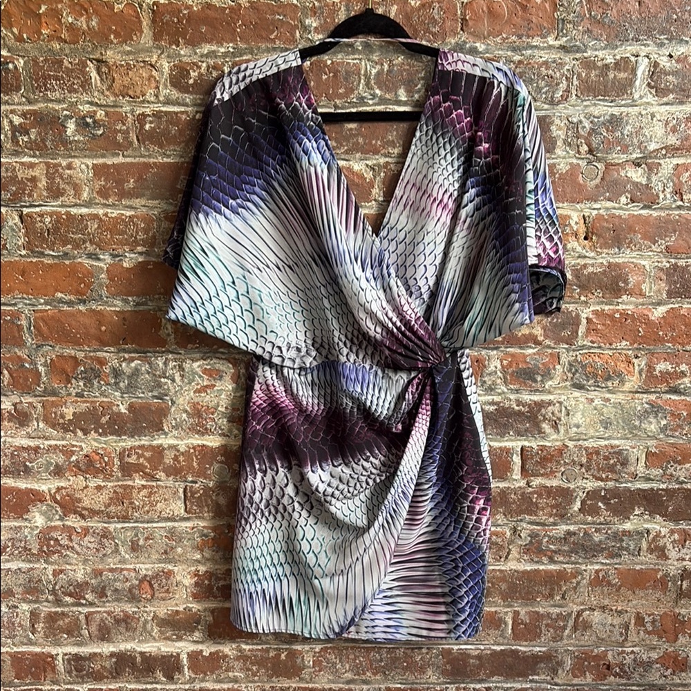Marciano Colorful Print V-Neck Dress
